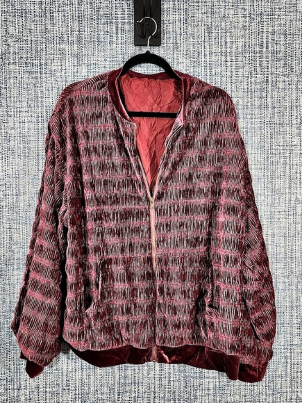 L'Grande Textured Bomber Jacket in Purple